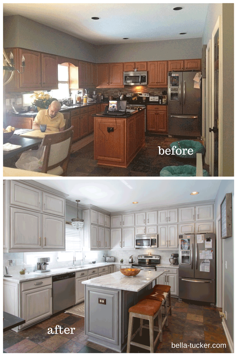 Painting Old Kitchen Cabinets Before And After Tutorial Pics