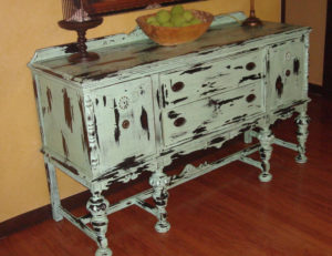 Painted and aged Depression Era buffet