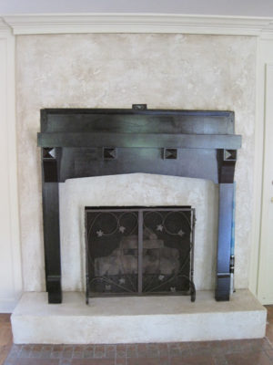 Faux Limestone Fireplace