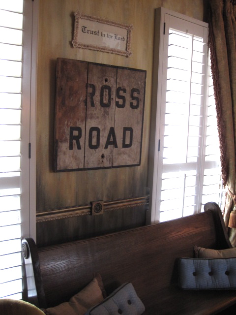 vintage weathered "Cross Road" sign