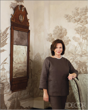 Suzanne Rhinestein, Bob Christian mural in her home featured in Elle Decor