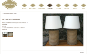 Rope lamps from the Harbinger website