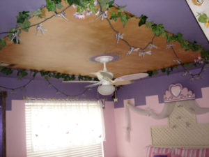 Zoey's princess room ceiling
