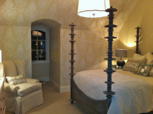 Room design by Julie Couch. Stenciled wall by Bella Tucker Decorative Finishes