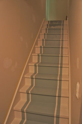 stairs with the faux painted runner