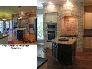 painted kitchen brick before and after by Bella Tucker Decorative Finishes