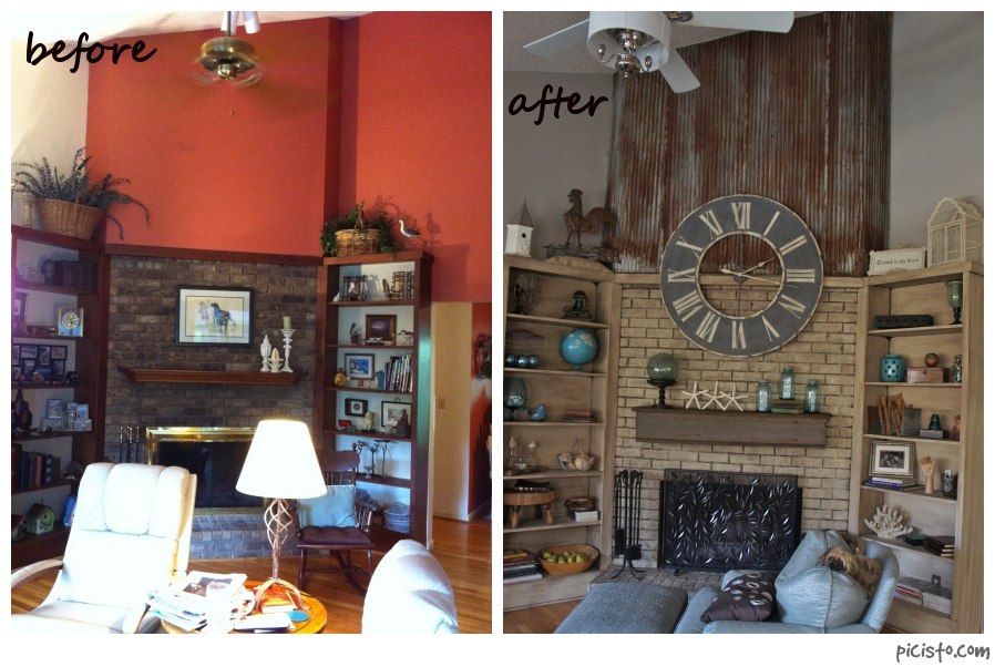fireplace before and after by Bella Tucker Decorative Finishes