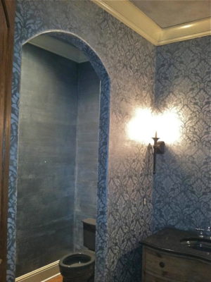 Damask Stenciled Bathroom by Bella Tucker Decorative Finishes