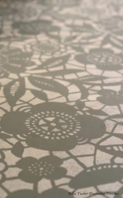 Skylar's Lace stencil painted by Bella Tucker Decorative Finishes