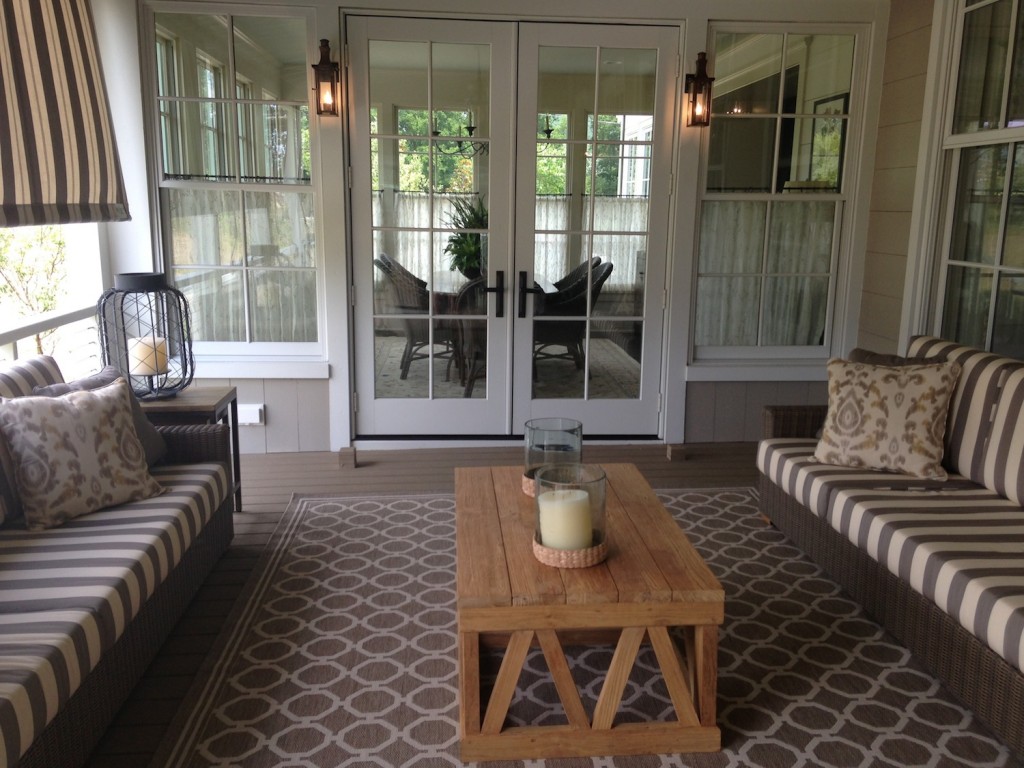 Southern Living Idea House porch looking into the dining nook 