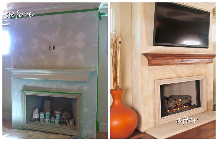 Textured and Glazed Fireplace by Bella Tucker Decorative Finishes