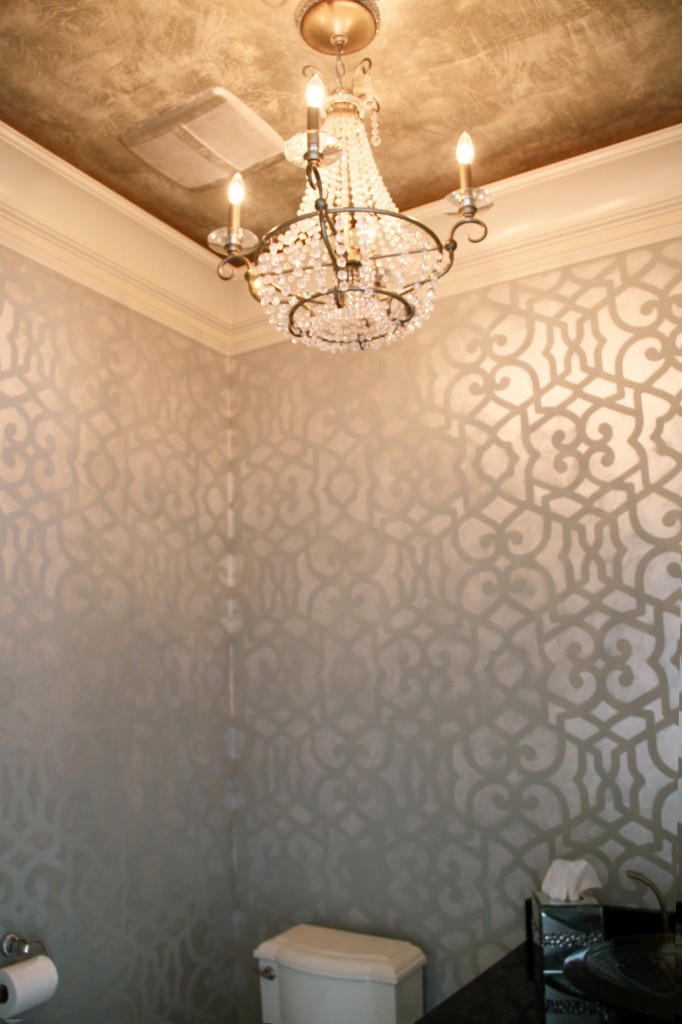 Metallic Stenciled Powder Bathroom by Bella Tucker Decorative Finishes
