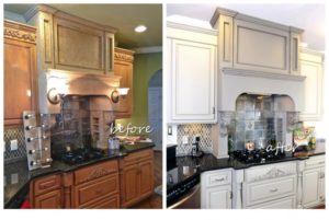 stove hood before and after- Bella Tucker Decorative Finishes