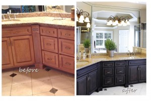 stained wood vanity by Bella Tucker Decorative Finishes