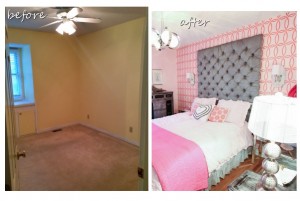 Zoeys Room Before and After- Bella Tucker Decorative Finishes