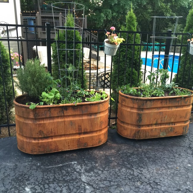 Copper Patina and Rust Container Gardens - Bella Tucker