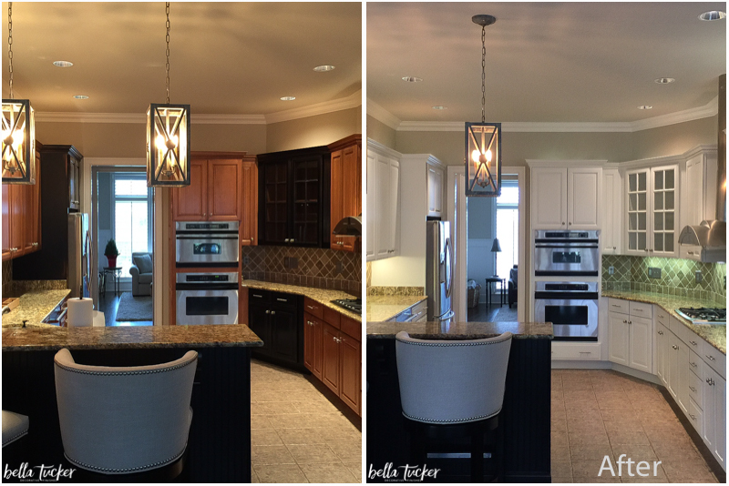 before/after kitchen cabinet painting