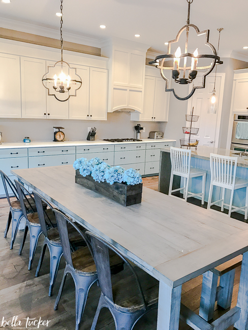 Quatrefoil lights look right at home in this updated kitchen
