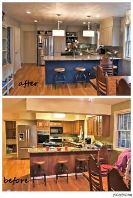 Brooks and Dana Tucker's kitchen before and after