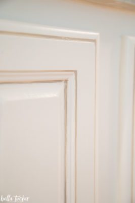 Cream cabinets with a taupe glaze
