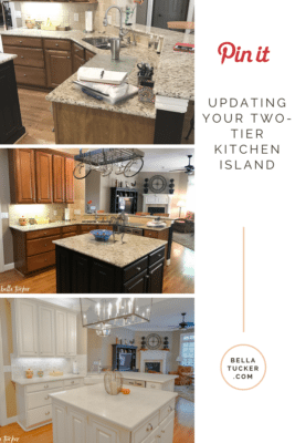 Updating your two-tier kitchen island can add instant counter space and functionality to your kitchen