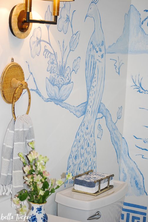 blue and white chinoiserie mural by Bella Tucker Decorative Finishes