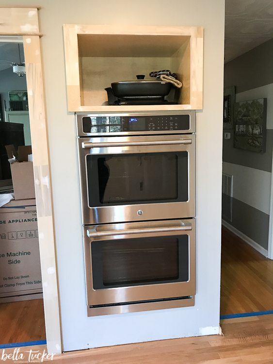 New double ovens installed in a converted pantry