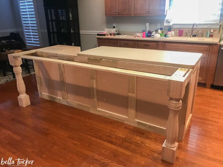 Not Quite Right Kitchen Island Before, How To Install Legs On A Kitchen Island