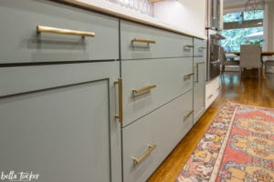 Lower cabinets were painted SW Homburg Gray