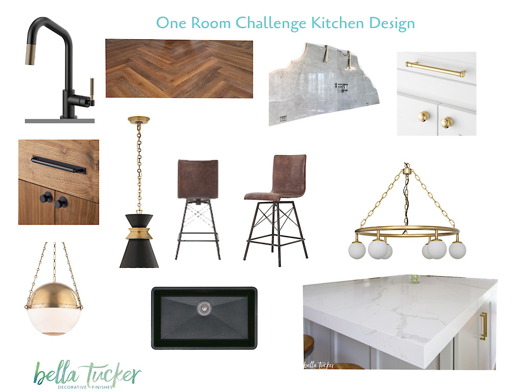 one room challenge kitchen design board