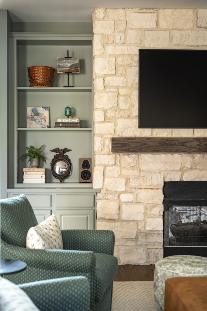 stone fireplace