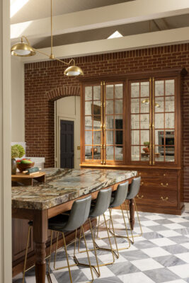 brick wall built in hutch